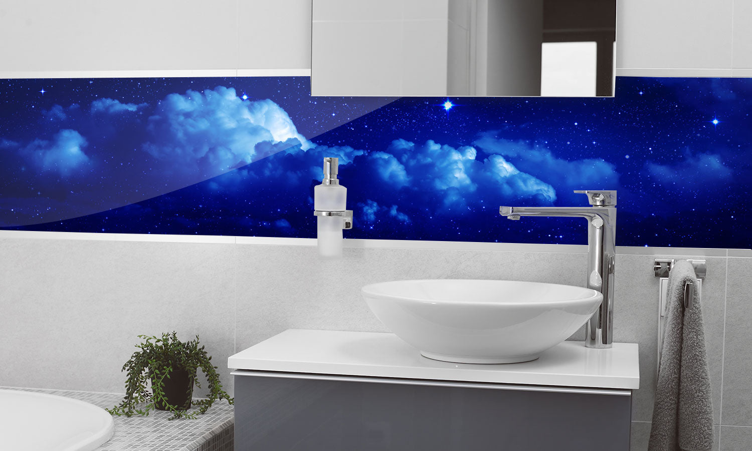 Stakla za kuhinje Starry sky - PVC plošče / Pleksi steklo - s tiskom za kuhinjo, Zidne obloge PKU273-Life-decor.si