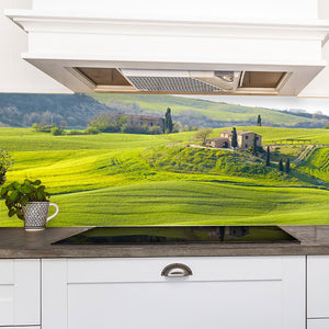 Stakla za kuhinje Tuscany landscape - PVC plošče / Pleksi steklo - s tiskom za kuhinjo, Zidne obloge PKU307-Life-decor.si