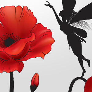 Stenske nalepke Mak, Poppy fairy - M32-Life-decor.si