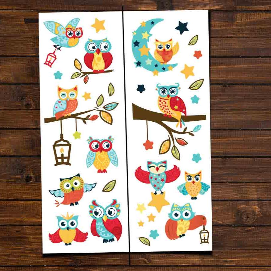 Stenske nalepke Sove, Owl - DWS008-Life-decor.si