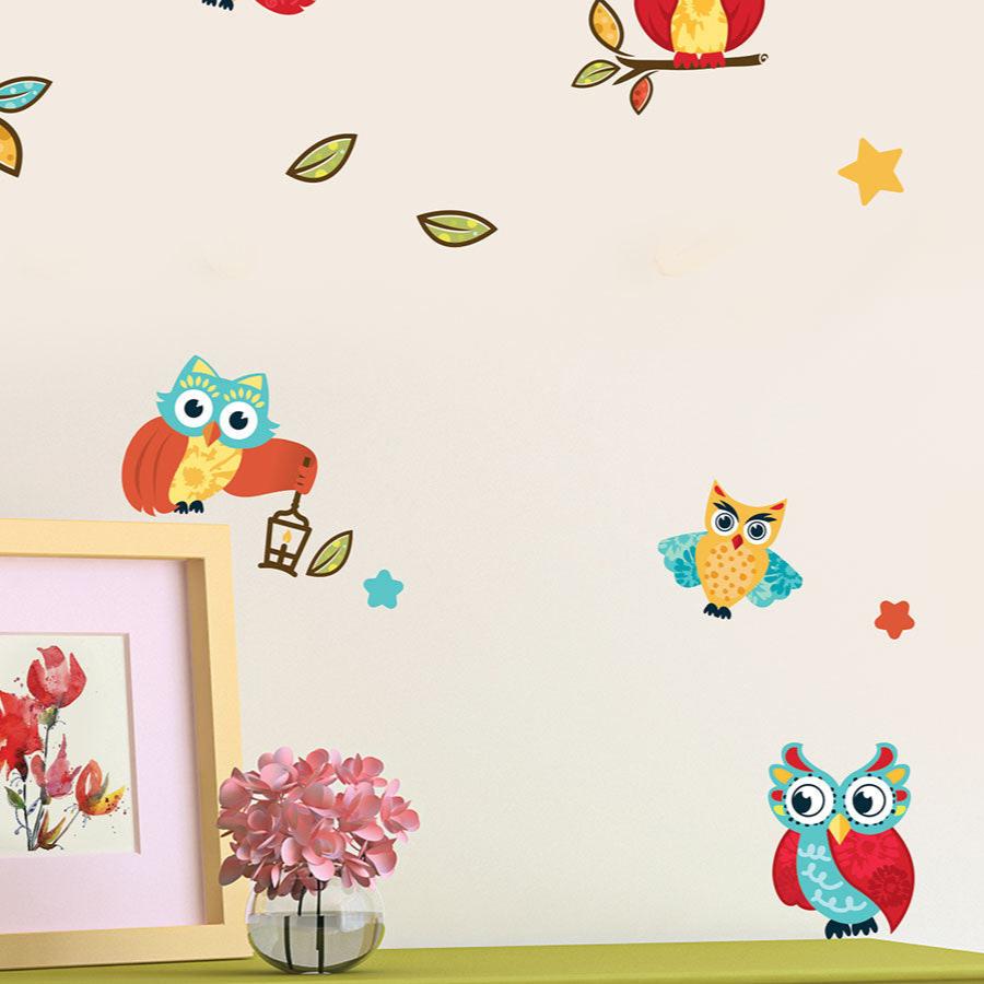 Stenske nalepke Sove, Owl - DWS008-Life-decor.si