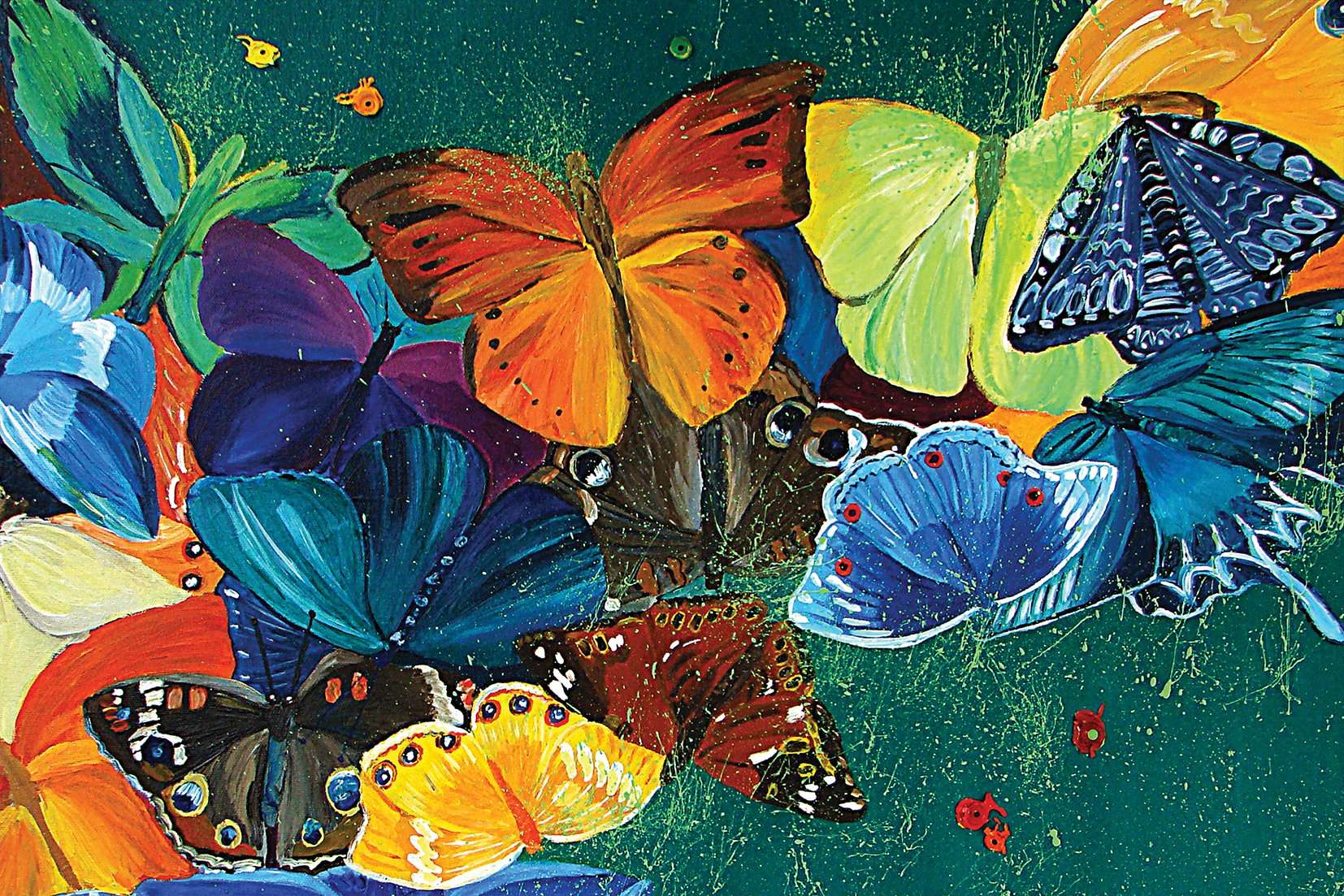 Stenske poslikave colorful butterfly - AP046-Life-decor.si