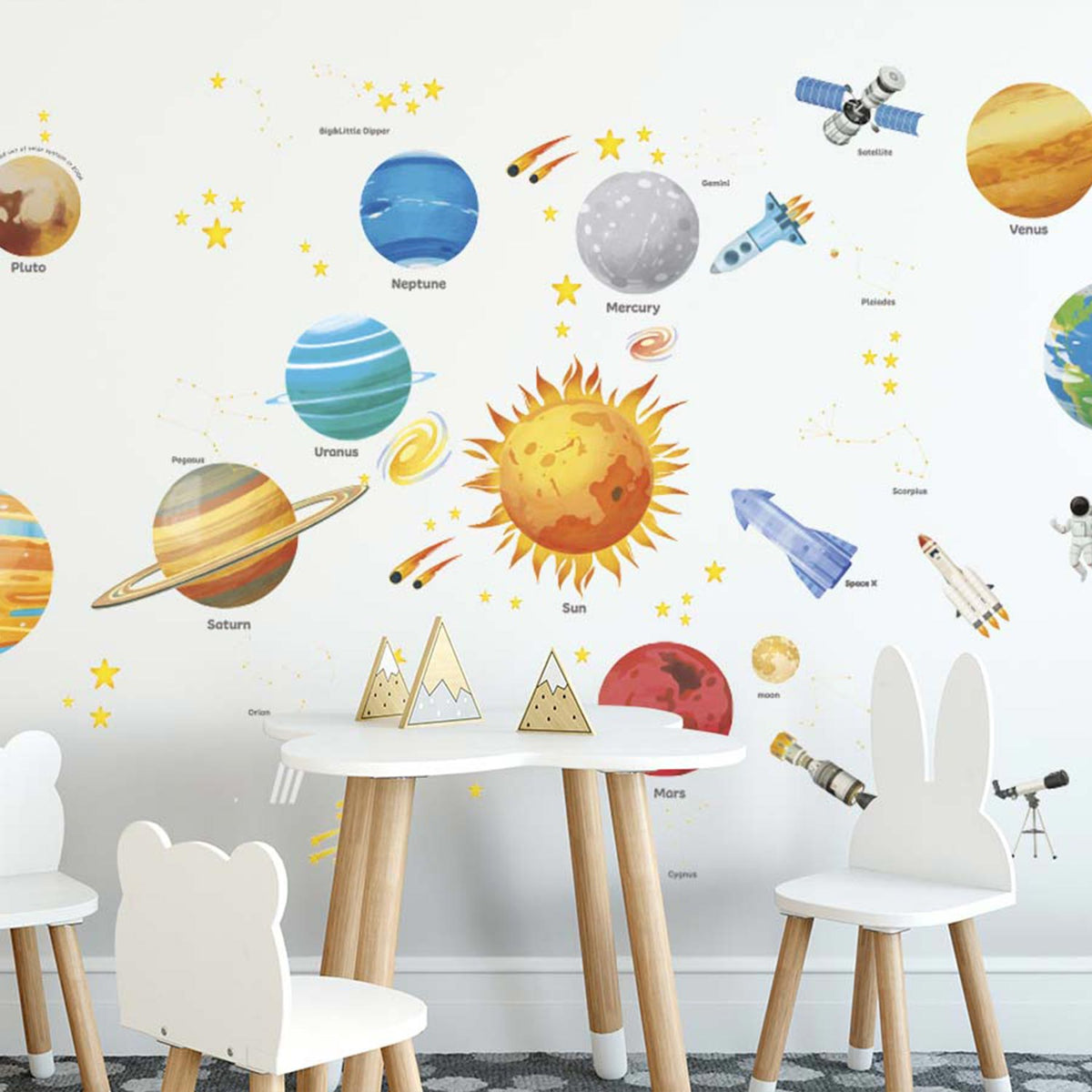 Raziščite vesolje s stenskimi nalepkami Space Adventure - WS105