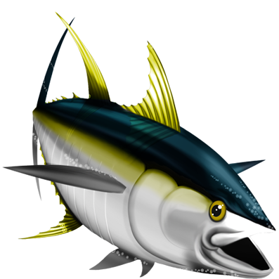 Yellowfin Tuna nalepke, samolepilne - AUR118-Life-decor.si