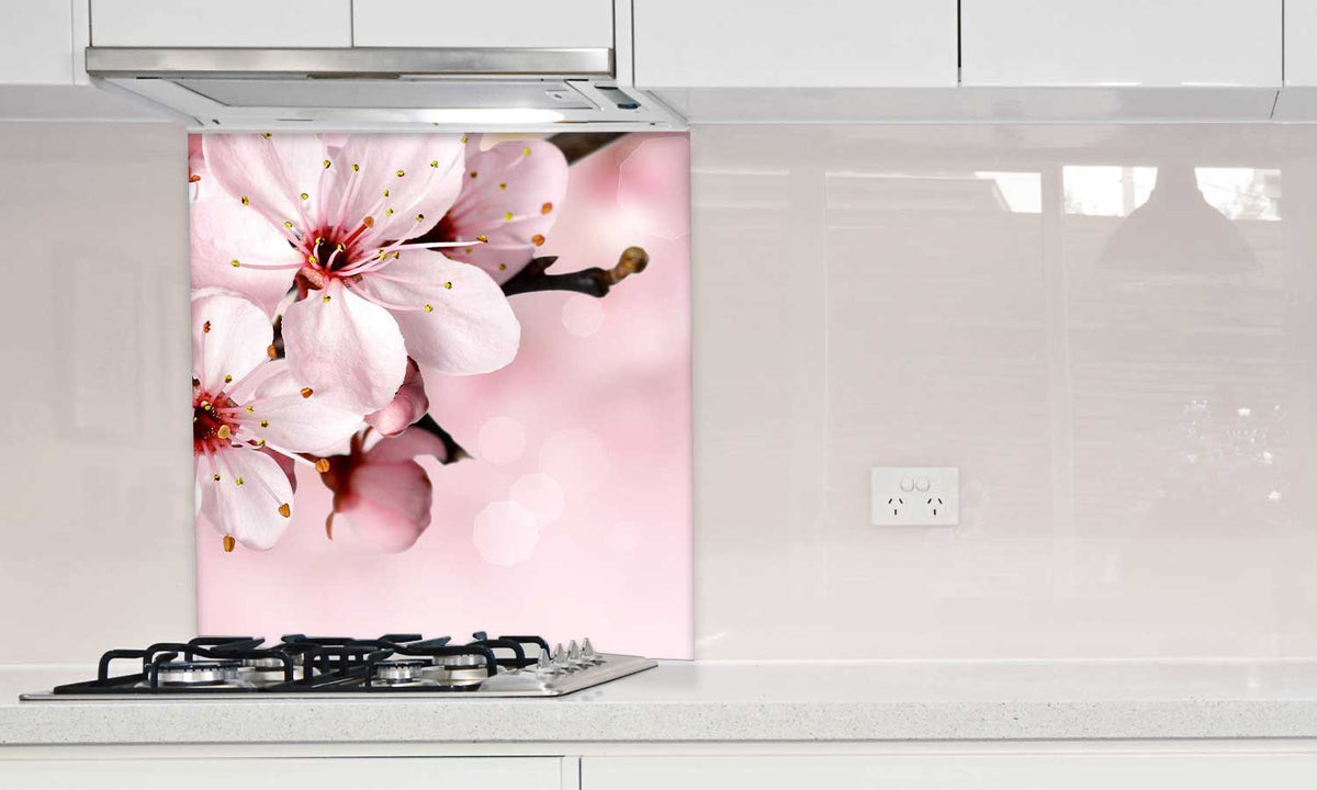 Zaštitnik od prskanja vodom Blossom flowers, kaljeno staklo - KA008