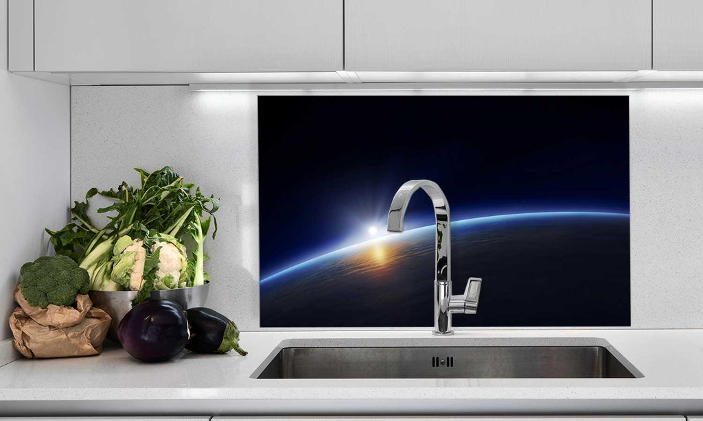 Zaštitnik od prskanja vodom Planet earth, kaljeno staklo - KA079
