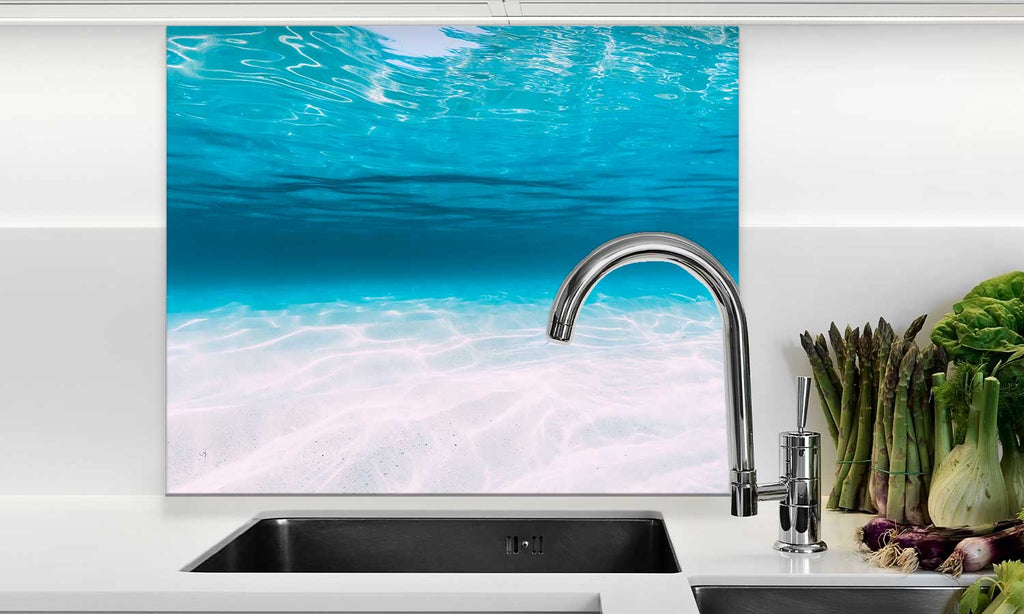 Zaštitnik od prskanja vodom Tropical blue ocean, kaljeno staklo - KA112