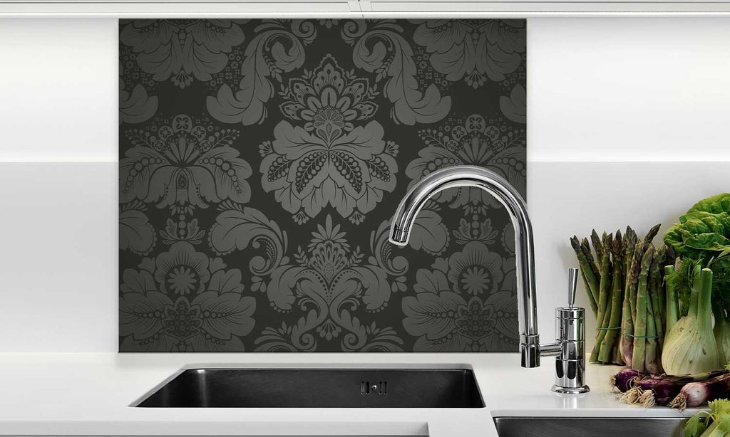 Zaštitnik od prskanja vodom Floral pattern, kaljeno staklo - KA073