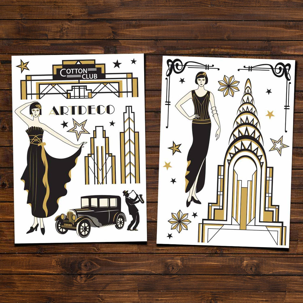 Stenske nalepke Art Deco - WS076