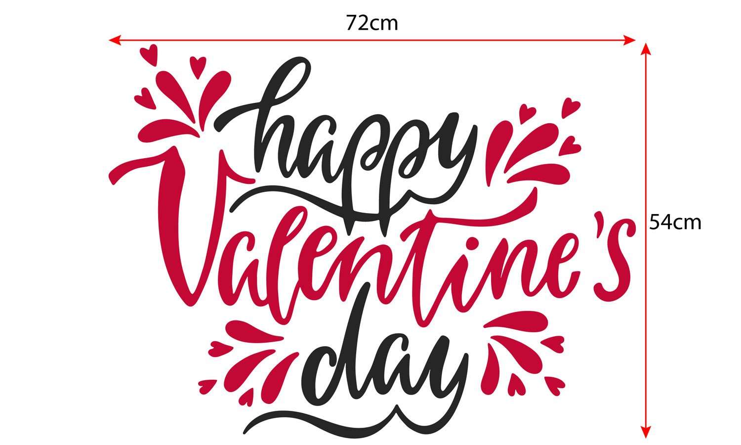 Zidni natpis Happy Valentines day - samoljepljive naljepnice, tekst, citati, tekstualne naljepnice.