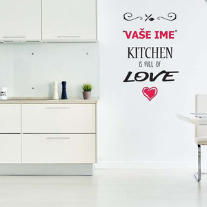 Zidni natpis Kitchen full of love - samoljepljive naljepnice, tekst, citati, tekstualne naljepnice.