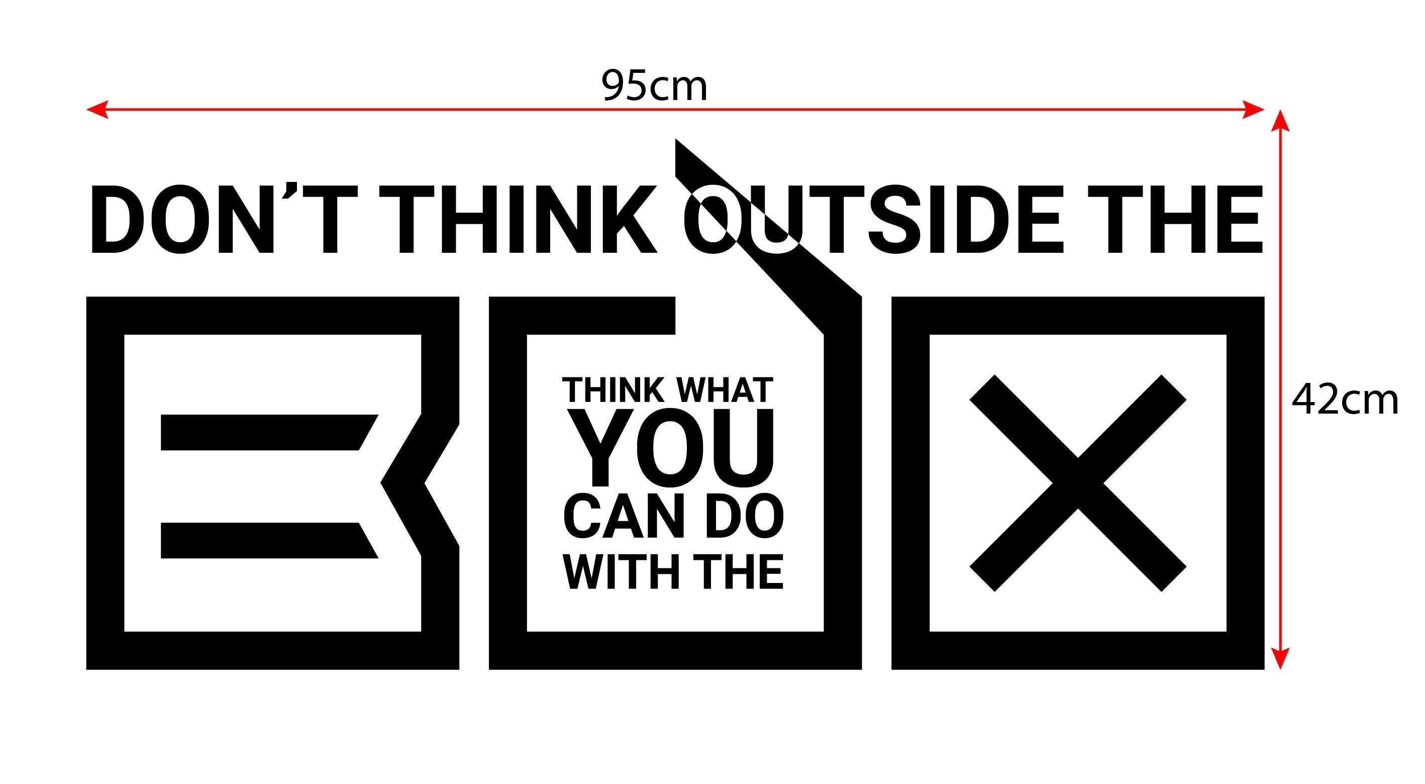 Zidni natpis Outside the box - samoljepljive naljepnice, tekst, citati, tekstualne naljepnice.