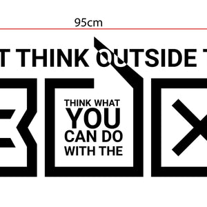 Zidni natpis Outside the box - samoljepljive naljepnice, tekst, citati, tekstualne naljepnice.