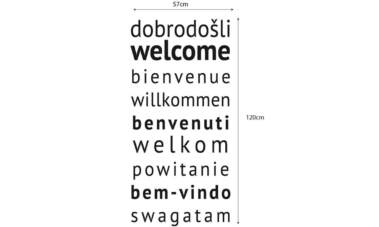 Zidni natpis Welcome - samoljepljive naljepnice, tekst, citati, tekstualne naljepnice.