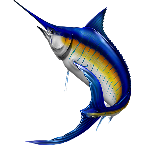 Modre nalepke za ribe Marlin, samolepilne, 6 različnih modelov - AUR050