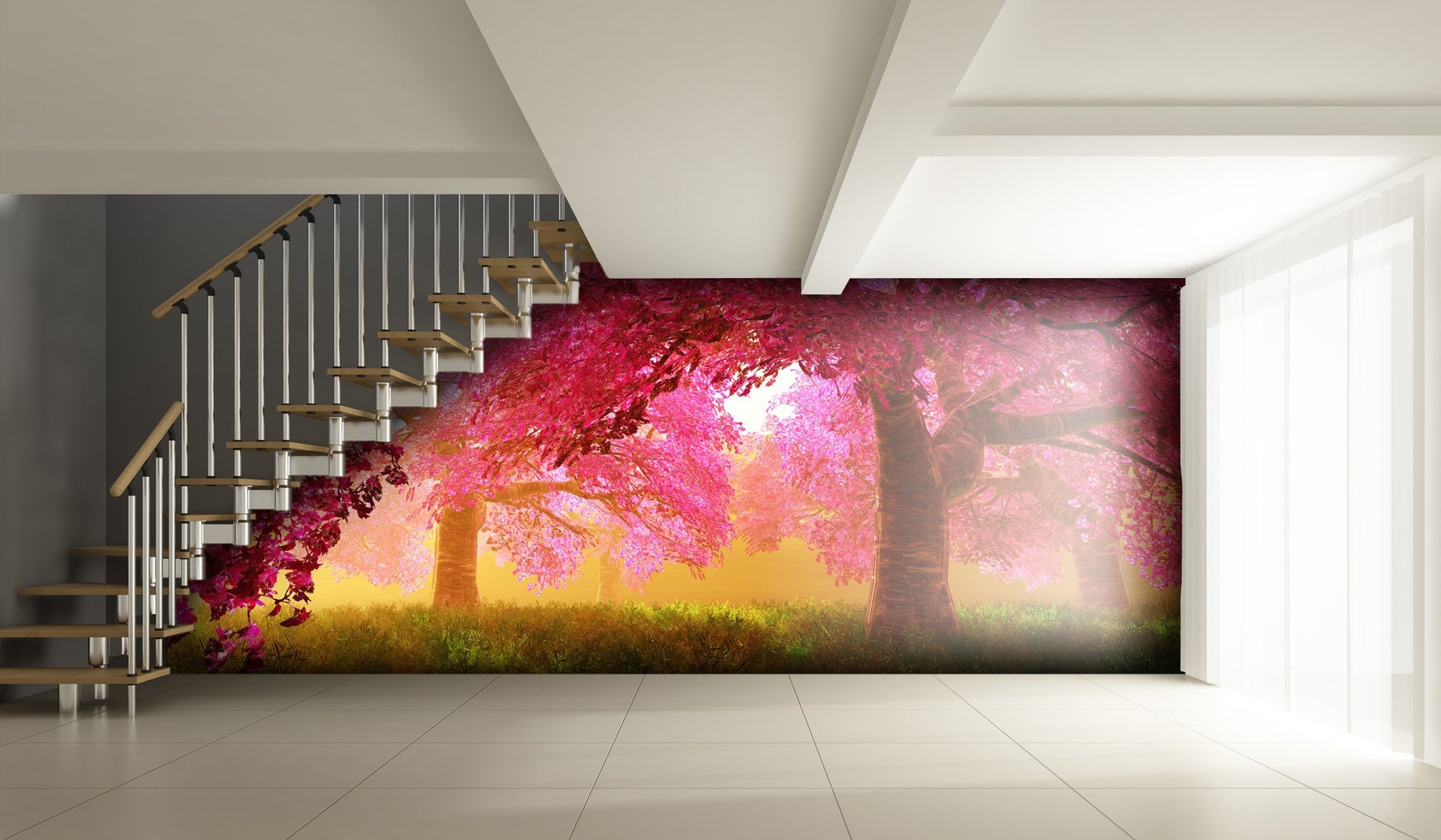 Samolepilne stenske tapete  Cherry Blossoms Trees SW073