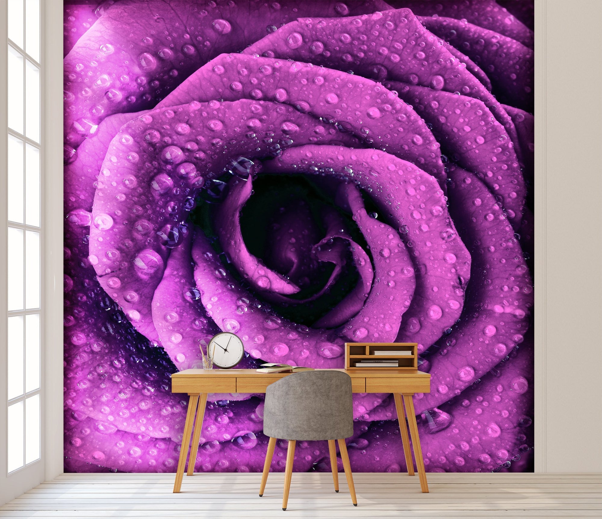 Samolepilne stenske tapete  Purple dark rose SW249