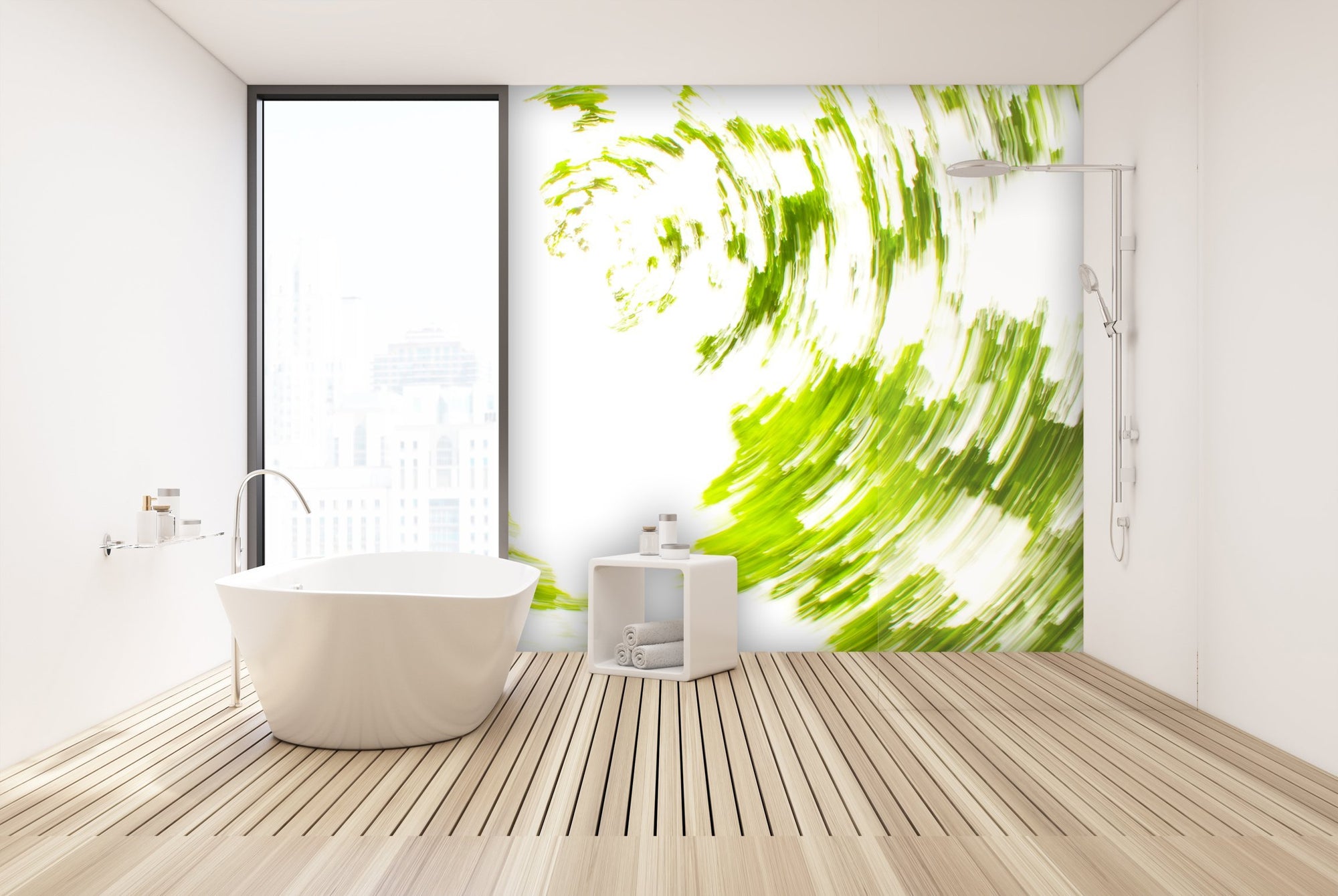 Samolepilne stenske tapete  Green abstract SW250