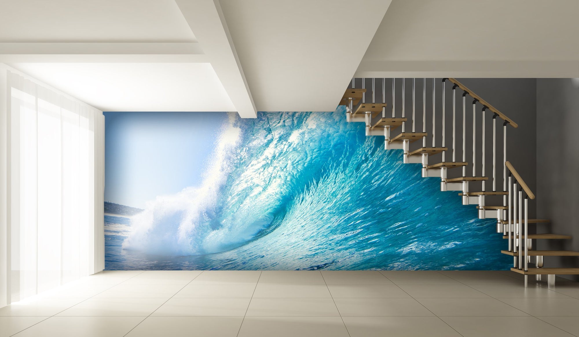 Samolepilne stenske tapete  Blue Ocean Wave SW015