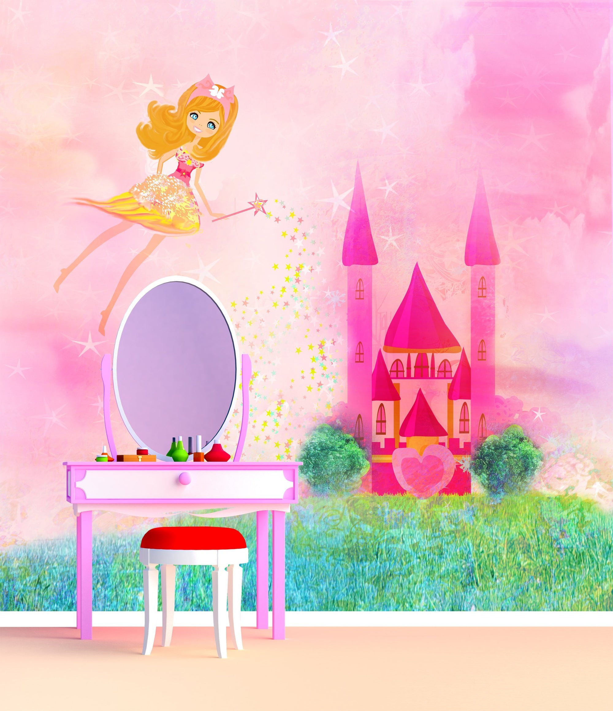 Samolepilne stenske tapete  Magic Fairy Tale Princess Castle SW165
