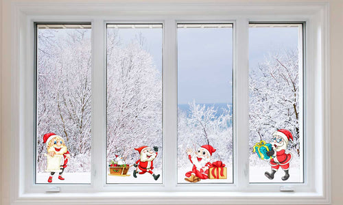 Božične nalepke za okna Zaposlen dedek - Dekoracija za okna WLB006 - Life-decor.si