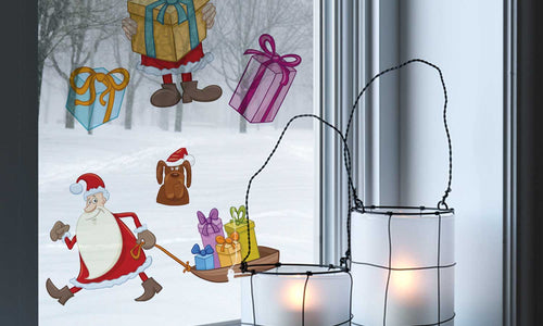 Božične nalepke za okna Božiček - Dekoracija za okna WLB002 - Life-decor.si