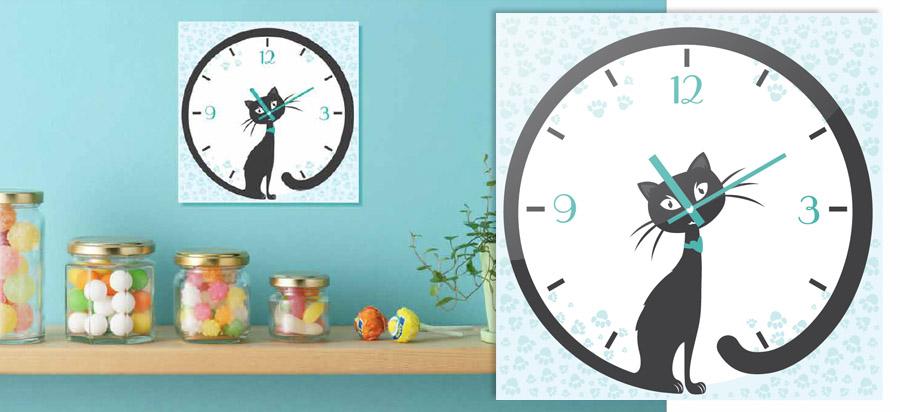 Stenske ure OClock - cat Clock