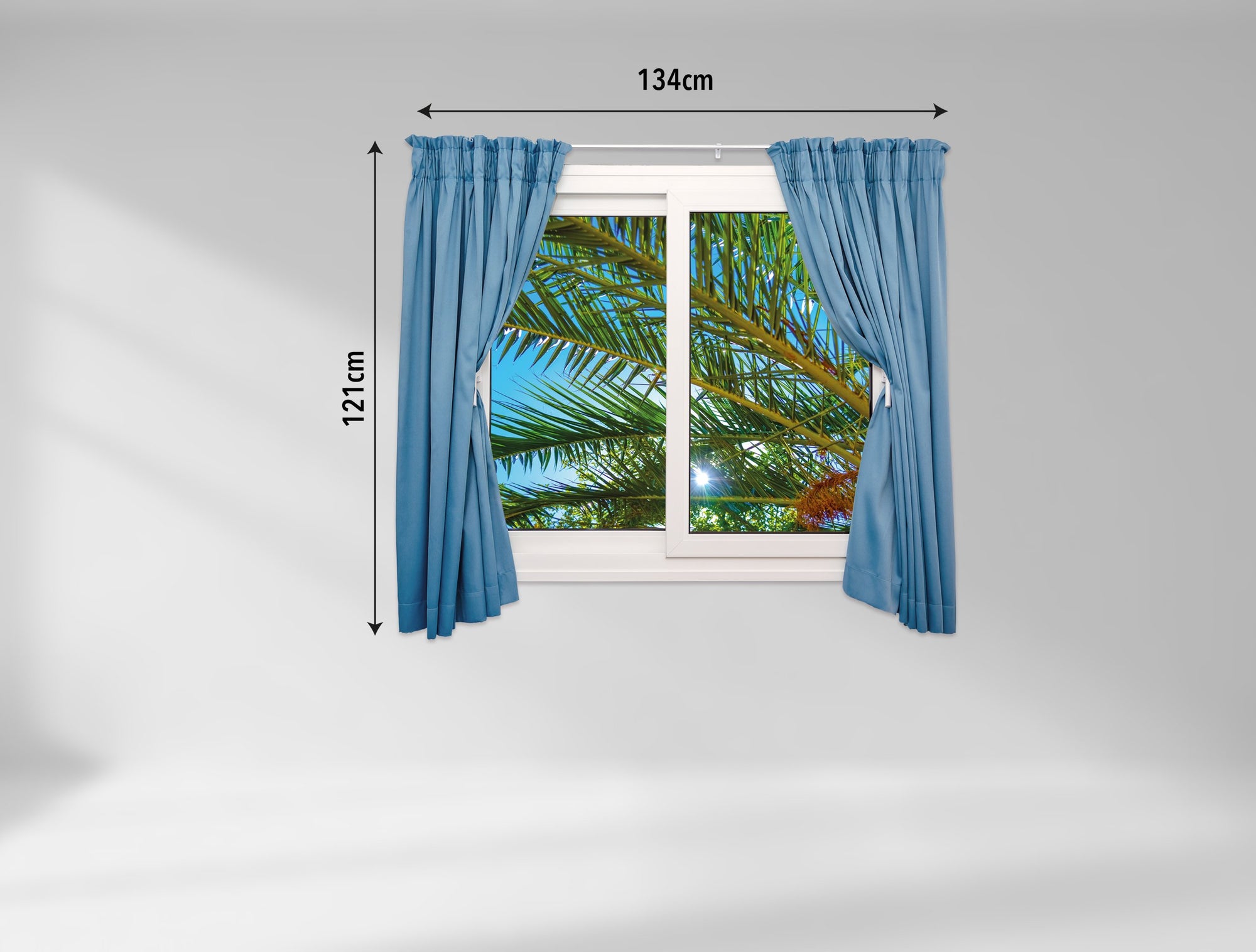 3D Art stenska nalepka PALMA skozi okno - 3D059 - Life-decor.si