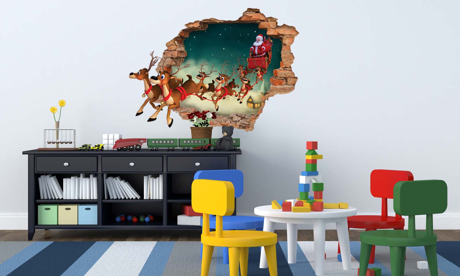 3D Art stenska nalepka Božične sani - 3D067 - Life-decor.si