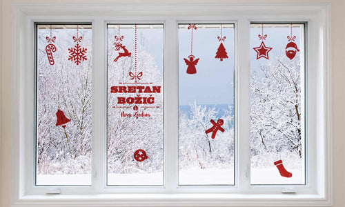 Božične nalepke za okna Vesel božič - Dekoracija za okna WLB001 - Life-decor.si