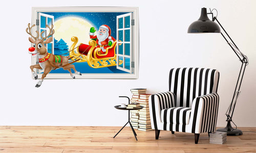 3D Art stenska nalepka Božično okno - 3D066 - Life-decor.si