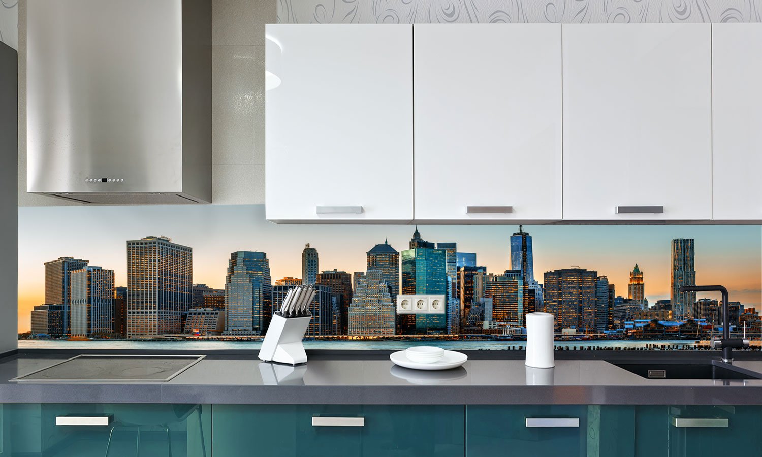 Kuhinjski paneli New York City - Stekleni / PVC plošče / Pleksi steklo - s tiskom za kuhinjo, Stenske obloge PKU005