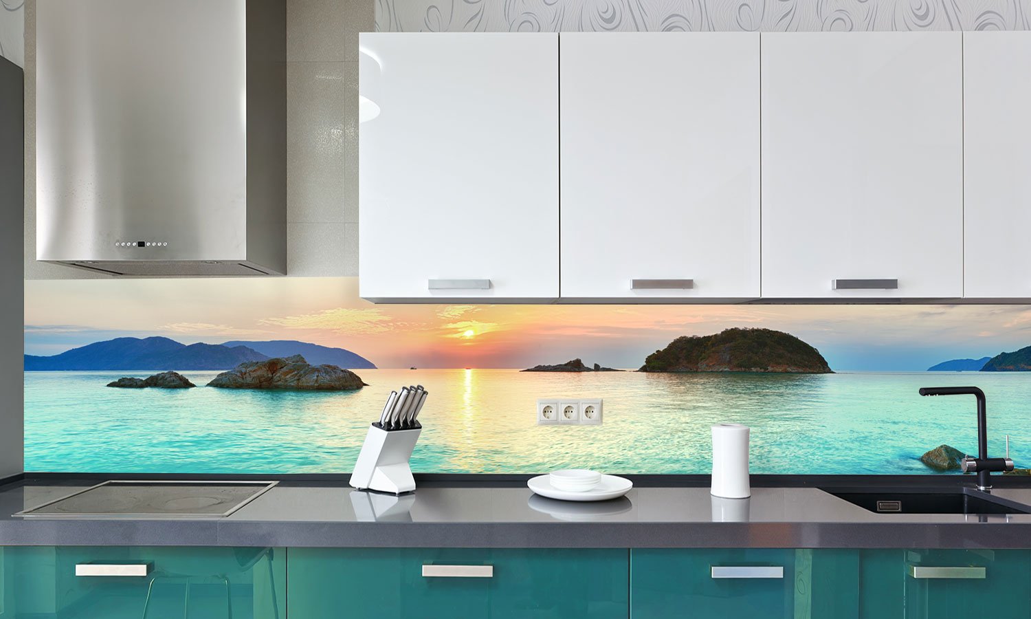 Kuhinjski paneli Abstract Smoke - Stekleni / PVC plošče / Pleksi steklo - s tiskom za kuhinjo, Stenske obloge PKU008 - Life-decor.si