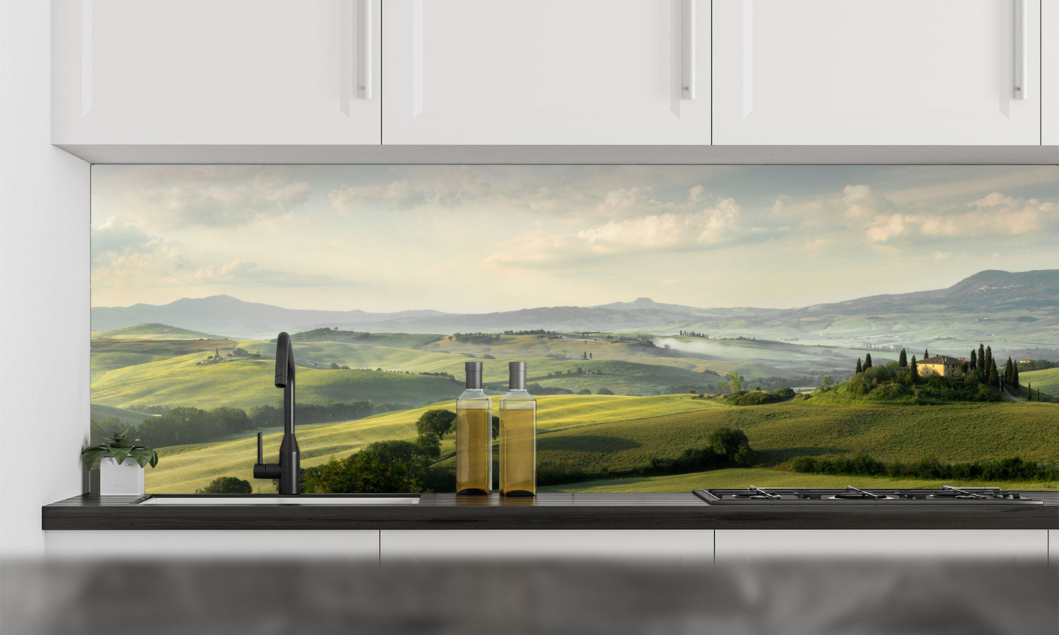 Kuhinjski paneli Belvedere house - Stekleni / PVC plošče / Pleksi steklo - s tiskom za kuhinjo, Stenske obloge PKU014 - Life-decor.si