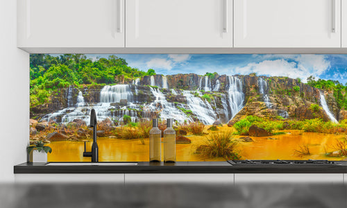 Kuhinjski paneli  Pongour waterfall - Stekleni / PVC plošče / Pleksi steklo - s tiskom za kuhinjo, Stenske obloge PKU024 - Life-decor.si