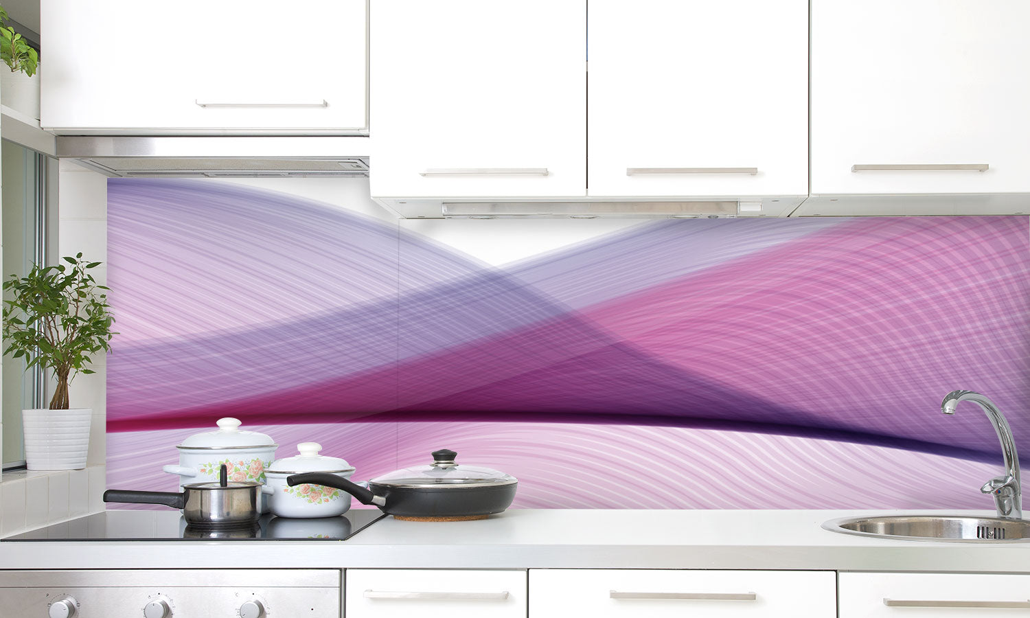Kuhinjski paneli  Purple - Stekleni / PVC plošče / Pleksi steklo - s tiskom za kuhinjo, Stenske obloge PKU032 - Life-decor.si