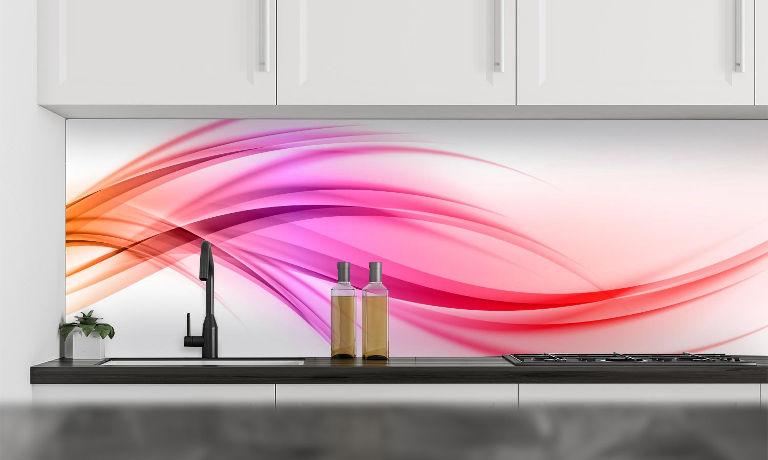 Kuhinjski paneli  Color line - Stekleni / PVC plošče / Pleksi steklo - s tiskom za kuhinjo, Stenske obloge PKU035 - Life-decor.si