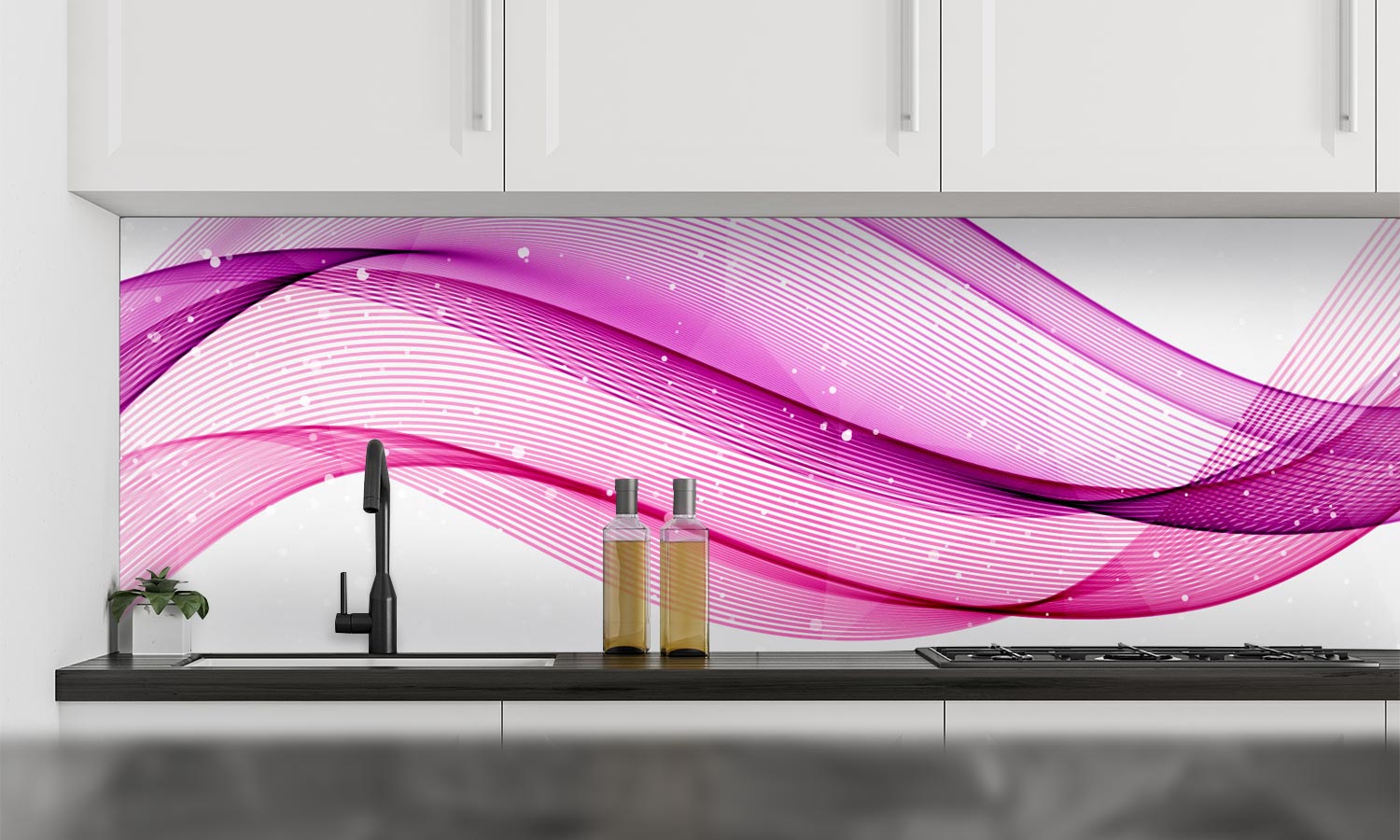 Kuhinjski paneli  Vijolična linija - Stekleni / PVC plošče / Pleksi steklo - s tiskom za kuhinjo, Stenske obloge PKU037 - Life-decor.si