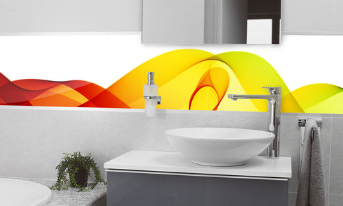 Kuhinjski paneli   Topli valovi - Stekleni / PVC plošče / Pleksi steklo - s tiskom za kuhinjo, Stenske obloge PKU040 - Life-decor.si