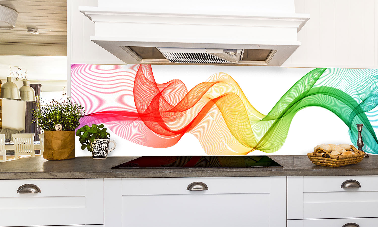 Kuhinjski paneli   Fine lines - Stekleni / PVC plošče / Pleksi steklo - s tiskom za kuhinjo, Stenske obloge PKU044 - Life-decor.si