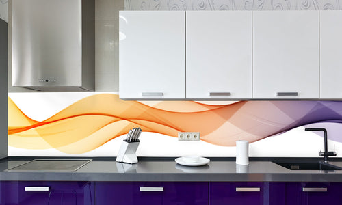 Kuhinjski paneli   Orange waves - Stekleni / PVC plošče / Pleksi steklo - s tiskom za kuhinjo, Stenske obloge PKU047 - Life-decor.si