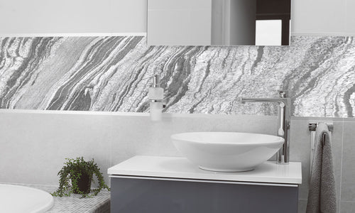 Kuhinjski paneli   Gray Marble - Stekleni / PVC plošče / Pleksi steklo - s tiskom za kuhinjo, Stenske obloge PKU056 - Life-decor.si