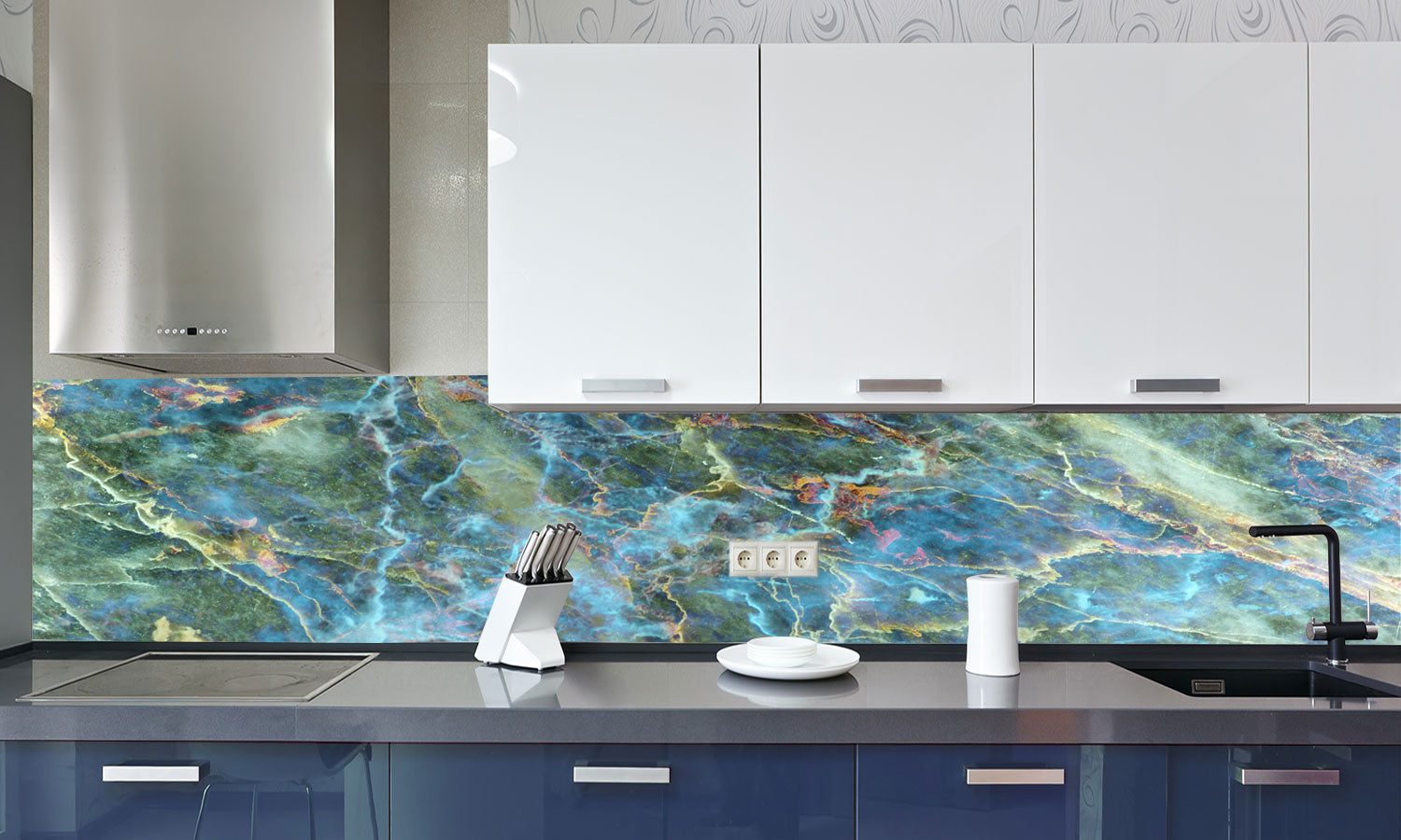Kuhinjski paneli   Marble background - Stekleni / PVC plošče / Pleksi steklo - s tiskom za kuhinjo, Stenske obloge PKU059 - Life-decor.si