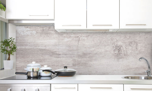 Kuhinjski paneli   White Stone wall - Stekleni / PVC plošče / Pleksi steklo - s tiskom za kuhinjo, Stenske obloge PKU067 - Life-decor.si