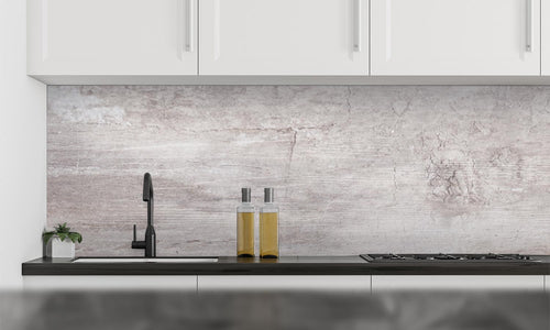 Kuhinjski paneli   White Stone wall - Stekleni / PVC plošče / Pleksi steklo - s tiskom za kuhinjo, Stenske obloge PKU067 - Life-decor.si