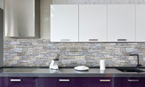 Kuhinjski paneli   Stone wall - Stekleni / PVC plošče / Pleksi steklo - s tiskom za kuhinjo, Stenske obloge PKU077 - Life-decor.si