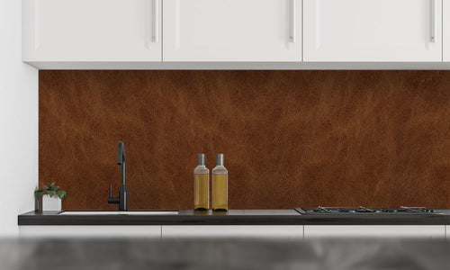 Kuhinjski paneli Brown leather - Stekleni / PVC plošče / Pleksi steklo - s tiskom za kuhinjo, Stenske obloge PKU087 - Life-decor.si