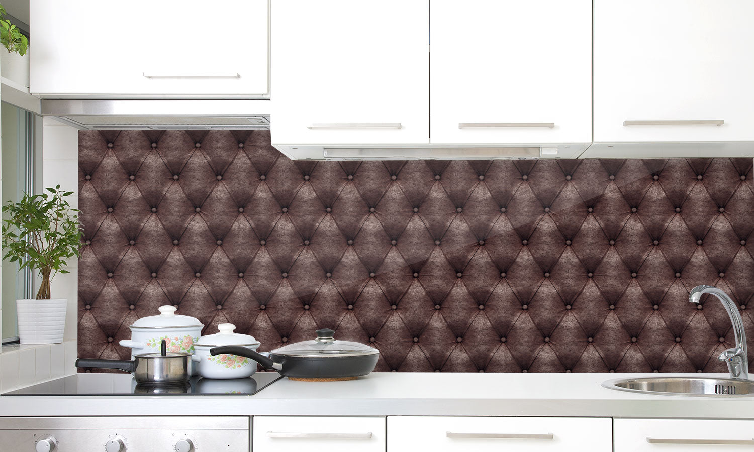 Kuhinjski paneli Seamless leather - Pleksi steklo - s tiskom za kuhinjo, Stenske obloge PKU089
