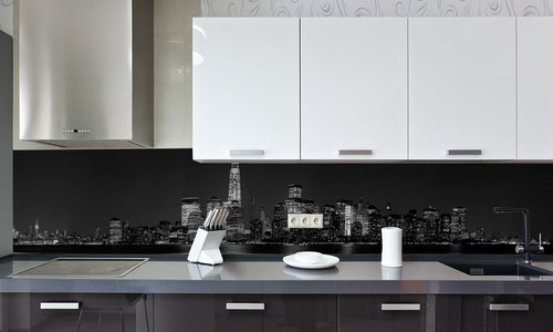 Kuhinjski paneli New York by night - Stekleni / PVC plošče / Pleksi steklo - s tiskom za kuhinjo, Stenske obloge PKU004
