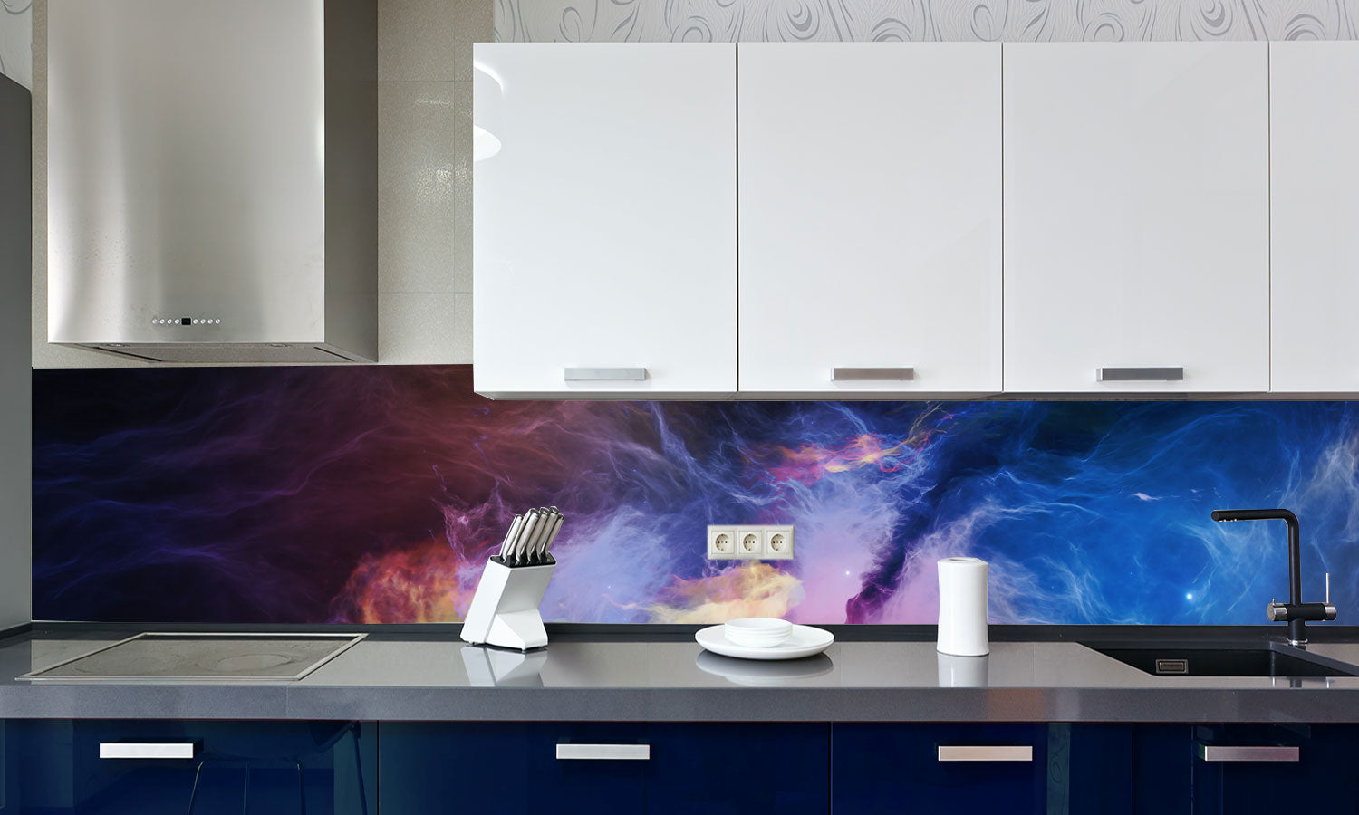 Kuhinjski paneli Vision of Nebulae - Pleksi steklo - s tiskom za kuhinjo, Stenske obloge PKU0127